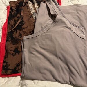 No Boundaries Gray, Brown, and Red Tank Tops